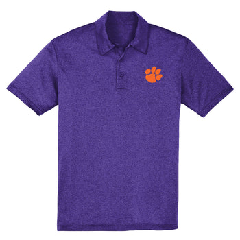 Orange Paw Embroidery Polo - Varsity Heather Purple - 13215